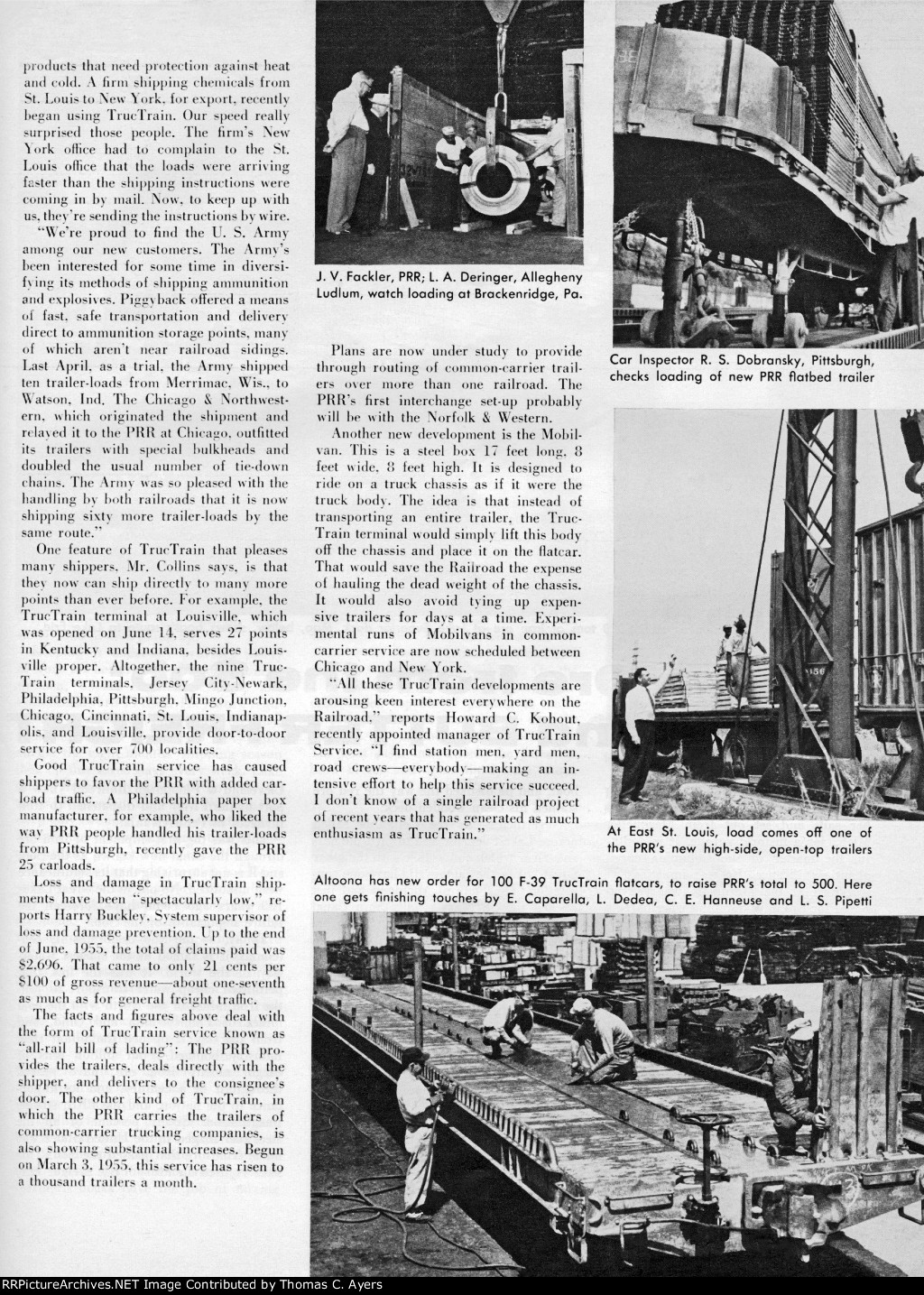 "Up Goes TrucTrain Traffic," Page 5, 1955